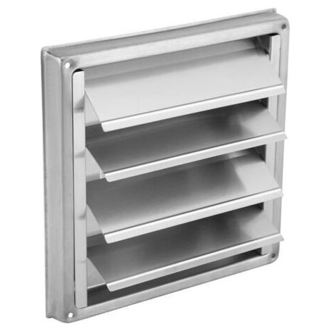 Movable Square Air Outlet 150mm Stainless Steel Outdoor Wall Mounted Hood Outlet Extractor Ventilation Cover with Active Louvers Suitable for Kitchen (1/4)