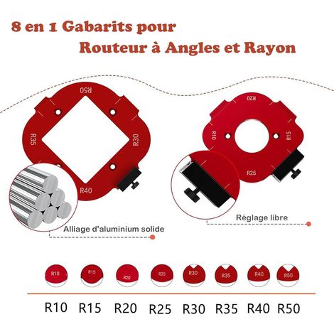 Morsetto per frantumazione in lega di alluminio, utensile ausiliario per taglio ad arco, morsetto angolare per frantumazione, morsetto giroscopico con utensile scanalato (R10 - R50) (1/4)