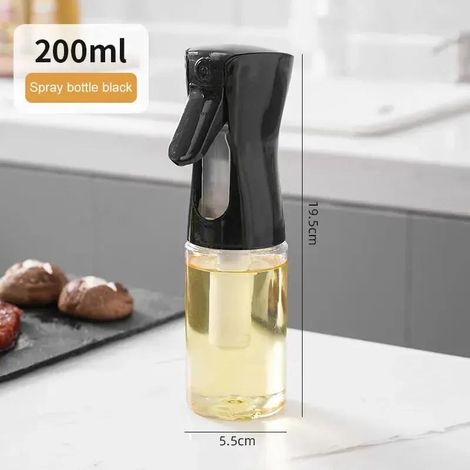 Flacon pulvérisateur rechargeable pour huile et huile d'olive, noir, pour friteuses à air, salades et pour une application contrôlée d'assaisonnements en cuisine.-AquaForge (1/5)