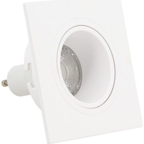 Spot GU10 50W 2700K Carré orientable Blanc IP20 (1/5)