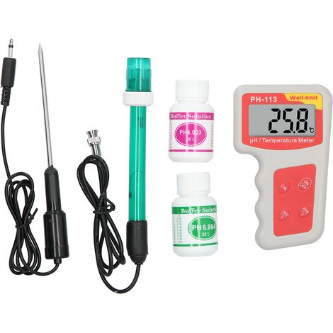 pH-mètre numérique testeur qualité eau haute précision ±0.02 affichage LCD grand écran portable avec sonde température pour aquarium piscine hydroponie (1/5)