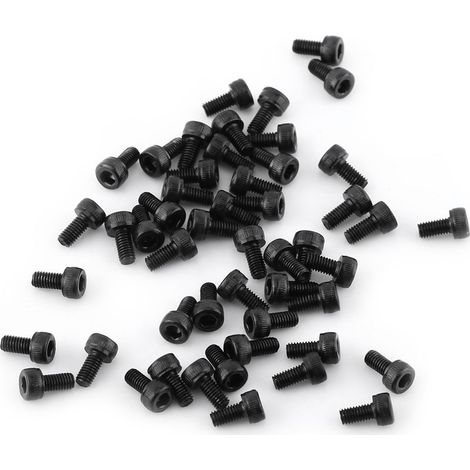 Vis de sûreté hexagonale M3 noir (M3 x 6mm, entièrement filetées, 50pcs)