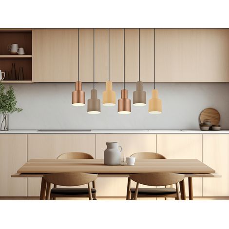Pendelleuchte AGUDO 6-flammig Metall Coffee Töne, Breite 85cm (1/5)