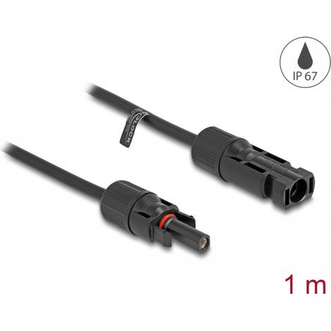 Delock Cable solar MC4 macho a hembra 1 m negro