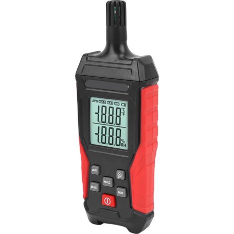 Temperature and humidity meter with backlit data hold and MIN lock, thermometer/hygrometer, ideal for the GXHTC3 sensor, 8-times sampling (1/5)