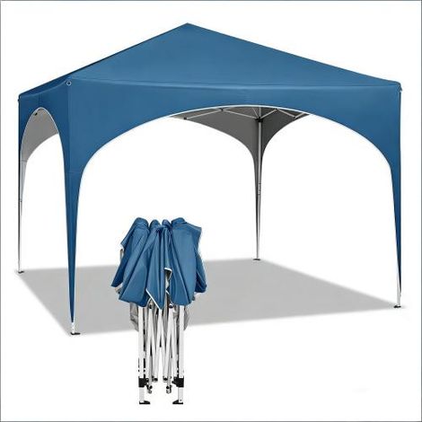 Tonnelle 3x3m bleue pliable réglable étanche anti-UV avec sac (1/5)