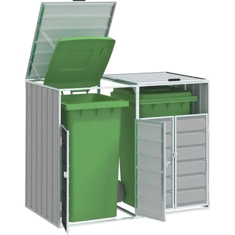 Aufbewahrungsbox, Wetterfest, Langlebiges Edelstahl, Grau (1/2)