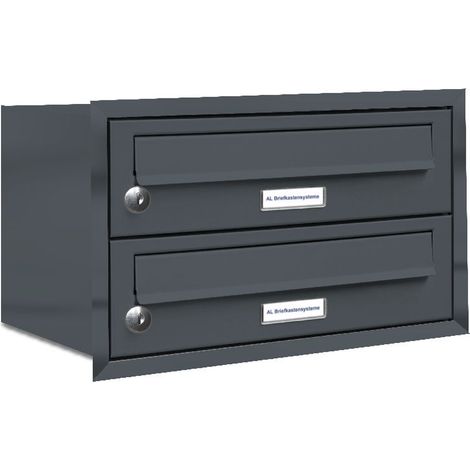 2er Briefkasten Anlage Unterputz Montage RAL 7016 Anthrazit (1/5)
