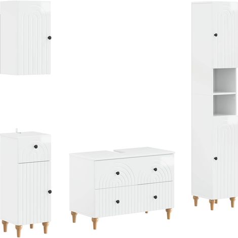 Maison Exclusive - Ensemble de 4 pièces d'armoires de salle de bain ALKMAAR (1/5)