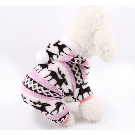 Pull rose à capuche et col roulé pour petits et moyens chiens et chats (1/5)