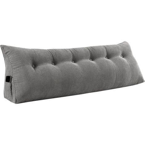 Coussin de Lecture Compensé Gros Coussin Canapé Triangulaire Support Lombaire Gros Oreiller Cale Dos Tête de lit Repos Oreiller Dossier de Soutien Lombaire pour Adultes(180 x 50 x 20 cm Gris) (1/4)