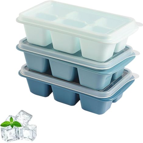 à glaçons 3 pièces, bac en silicone, plateaux avec couvercle, de (1/5)