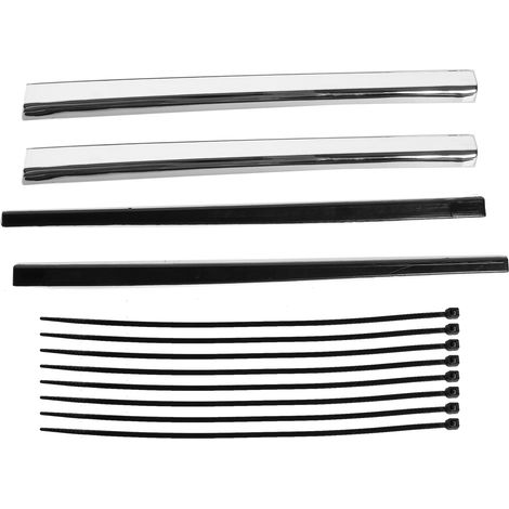 Maybach Frontzierleisten-Set für Mercedes-Benz E-Klasse (2016-2020) (8-teilig, Hochglanz-Finish, geprägtes Emblem) (übergroß) (1/4)