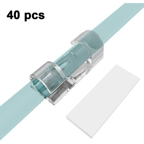 Attache-Câble Auto-Adhésif - 20 mm x 15 mm - Pour Organisation Câbles TV Ordinateur Prise USB Réseau - 40 Pièces (1/5)