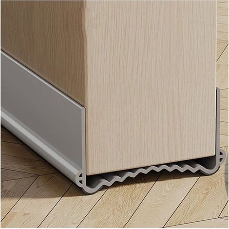 Bas de porte isolant 1 m en PVC gris, largeur 5,5–8 cm — joint anti-froid et anti-bruit (1/5)