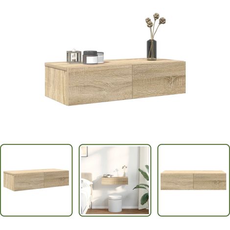 vidaXL Estante de pared con cajones madera contrachapada roble sonoma (1/5)