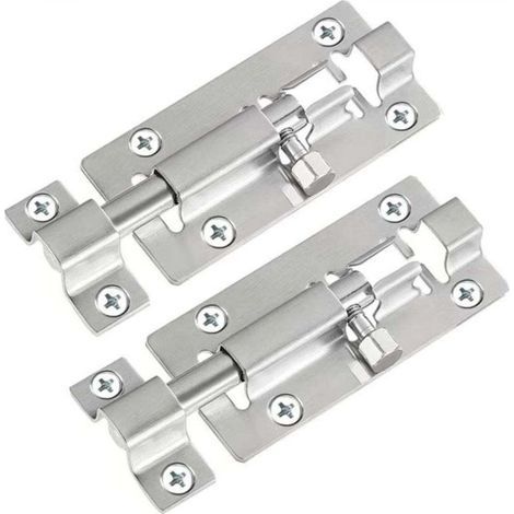 Set of 2 cylinder bolt latches, 7.6 cm thick sliding bolt locks (1/4)