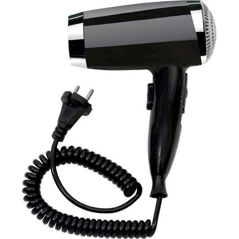 Sèche-cheveux System 2 1600 W, avec câble et prise chrome / noir EMCO