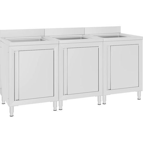 vidaXL Éviers de cuisine commerciaux 3 pcs Acier inoxydable (1/5)