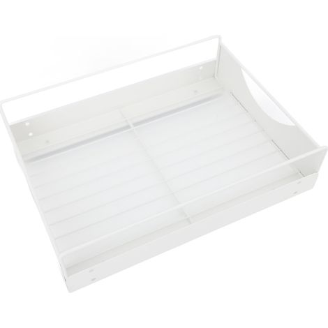 Organisateur de placard coulissant en acier au carbone, à ouverture et fermeture silencieuses, étagères de rangement pour salle de bain ou dressing, blanc, L 302 x 401 x 115 mm (1/5)