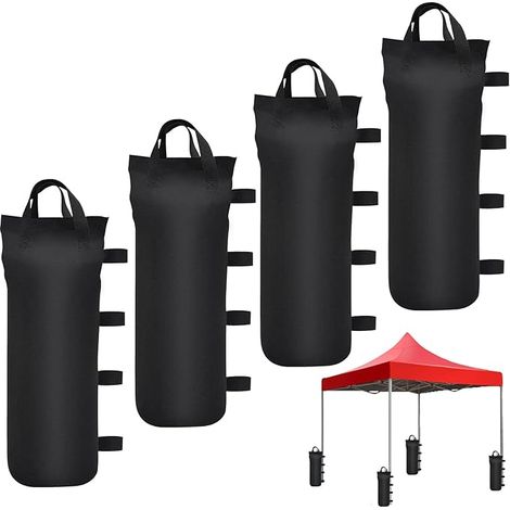 Lot de 4 Poids de Gazebo pour Tonnelle et Pavillon, Sac de Lestage Sable pour Jambes, Tentes Pare-Soleil, Parasol (1/5)