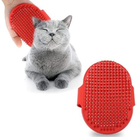 Brosse de massage en silicone pour animaux de compagnie - Brosse de bain pour chiens, chats - Brosse de massage à tête ronde (1/4)