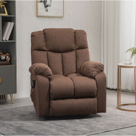 Poltrona relax elettrica con telecomando, inclinazione 145°, 2 porte USB, marrone DESVIAE (1/5)