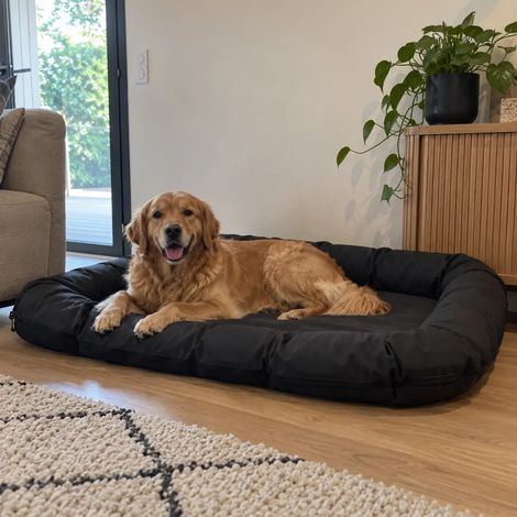 Coussin pour chien imperméable noir déhoussable – 100 cm (1/3)