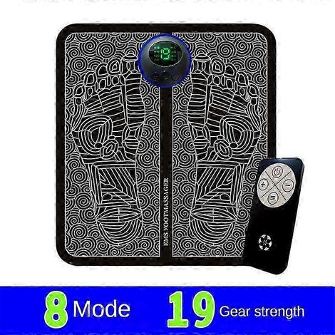 Tapis de massage électrique pour les pieds avec technologie EMS, rechargeable par USB, stimulant la circulation sanguine pour soulager la douleur et détendre les muscles. (1/4)