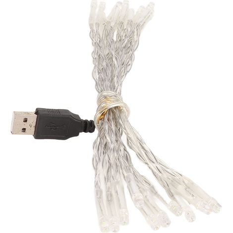 Guirlande LED USB 20 ampoules multicolores basse tension 3m décoration lumineuse pour sapin de Noël et fêtes (1/5)