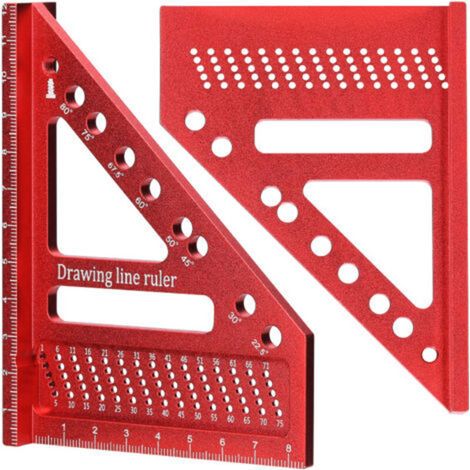 Aluminum Alloy Multi-Angle Measuring Ruler, Woodworking, DIY, Triangle Miter Ruler, Utility Scribing Gauge, Multifunctional Layout Tool for Engineer (1/5)