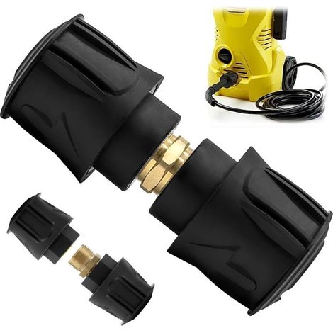 Adaptateurs De Raccordement Rapide Haute Pression Pour Nettoyeur Haute Pression Kärcher, Connecteurs De Tuyau Et Pistolet Compatibles Avec Karcher K2 K3 K4 K5 K6 K7, Lot De 2-Crezuo (1/4)