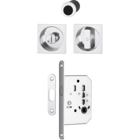 Serrure à condamnation pour porte coulissante intérieure avec manœuvres carré aluminium argent - HOPPE (1/3)