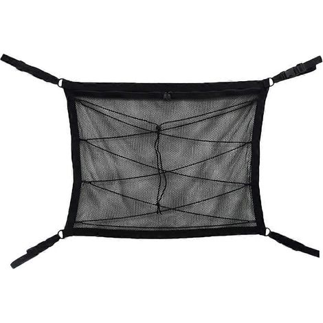 Filet de rangement double couche en maille pour toit de voiture SUV, idéal pour les longs trajets.-90X65X3CM-Black