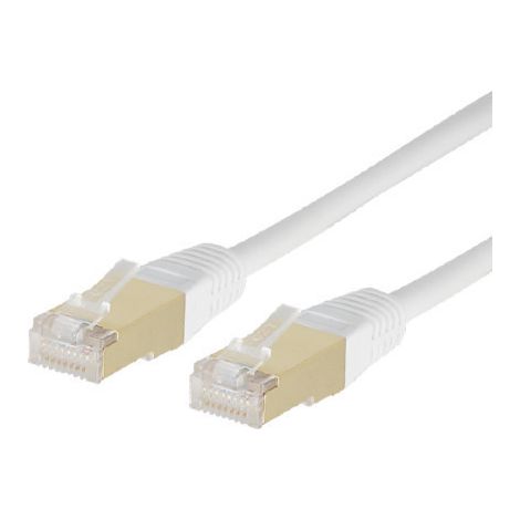 Câble réseau/ethernet RJ45 LAN mâle/mâle Cat5e Gold blanc avec blindage FTP 2 mètres (1/4)