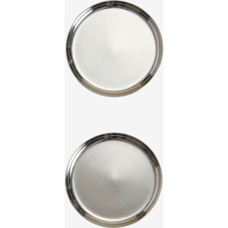 Pack de 2 assiettes plates Ø15 cm en acier inoxydable Lorne SKLUM Acier inoxydable