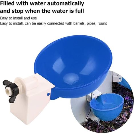 Poultry Water Dispenser, Automatic Drinker for Chickens, Ducks, Geese, Quail, Pigeons, Turkey (Blue) (1/4)