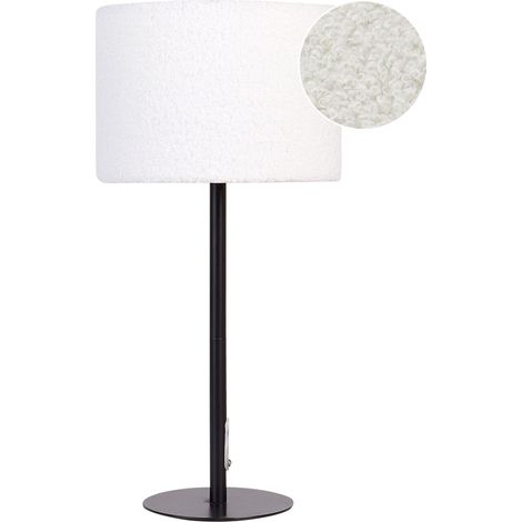 Tischlampe VINAZCO Bouclé Weiß