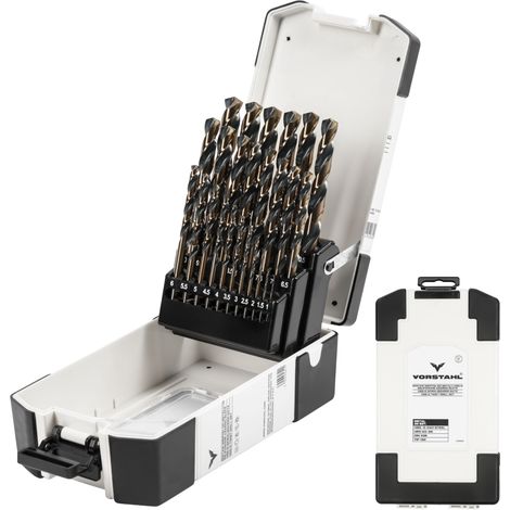 Juego de brocas metálicas HSS-G, rectificadas, 25 piezas, 1-13 mm, Vorstahl (1/5)