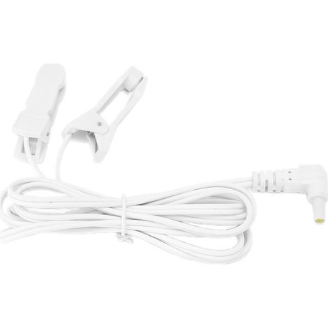 Électrodes auriculaires TENS 2,35mm, câble de connexion avec clips d'oreille, accessoire de massage digital, fil conducteur pour appareil de stimulation, lot de 2 paires, compatible thérapie physique. (1/5)