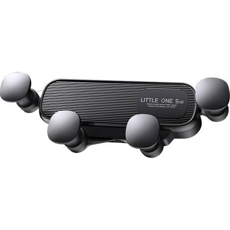 Support de téléphone de voiture à pince pour grille d'aération, plastique noir (1/5)