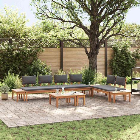Gartensofa-set 5 pcs Braun und Grau (1/5)
