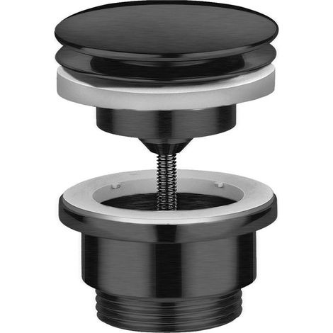 Bonde clic-clac pour vasque universelle sans lanterne de trop-plein PVD Noir Mat Brossé (1/2)