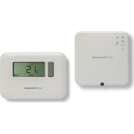 Raumthermostat T3R per Funk auf Empfängerbox, weiß