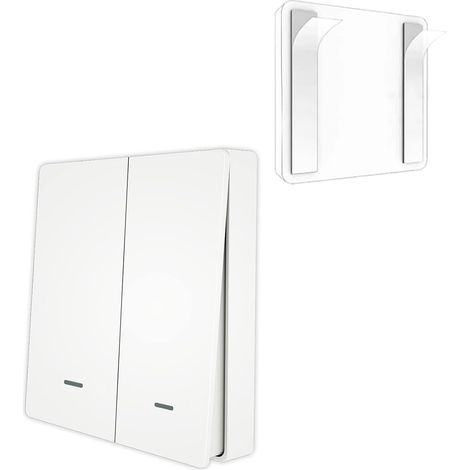 MOES Tuya ZigBee Wireless Scene Switch, Powered by Mechanical Button Batteries, Realize Smart Home Automation Scene, 2 Gang [Tuya Zigbee Hub Required] (1/5)