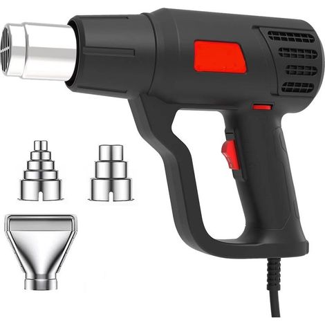 Décapeurs Thermiques 2000W Pistolet à Air Chaud 60℃600℃ Contrôle de Température Sans Paliers + 2 Débit d'air Protection Contre Les Surcharges Adapté au Chauffage, Au Dégivrage et à La Soudure (1/5)