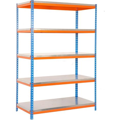Simonrack Moderne Metallregal Blau Orange 2000x1200 mm