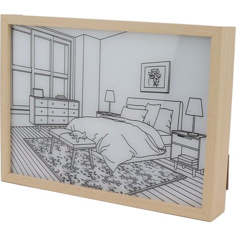 Tableau lumineux LED mural, décoration lumineuse, cadre photo avec ombres portées, 3 couleurs, intensité variable, pour chambre ou salon, modèle L 4 (1/5)
