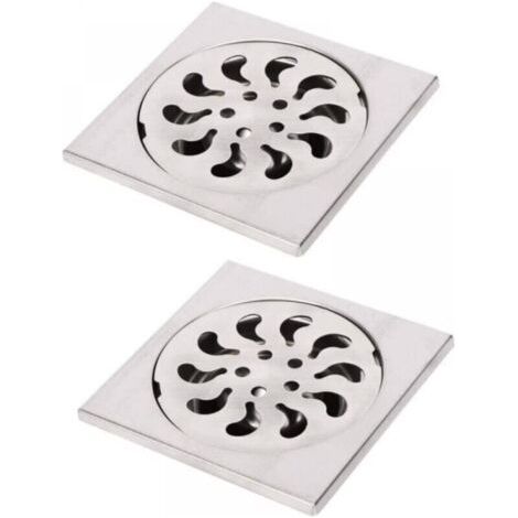 10x10x30mm 2pcs Siphon de Sol Acier Inoxydable, Grille de Douche Carrée Filtre de Douche Drain de Douche Attrape Cheveux pour Salle de Bain (1/4)