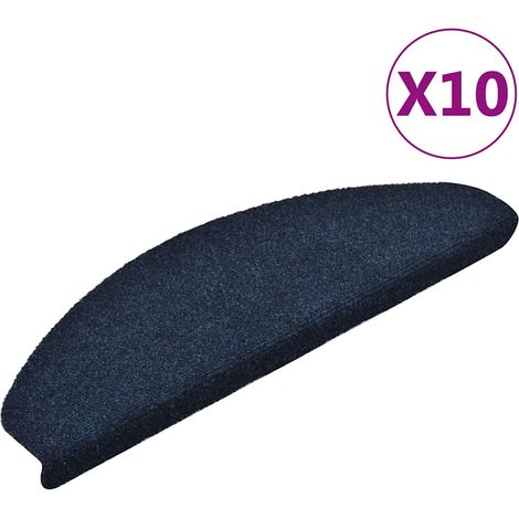 Maison Exclusive - Tappetini per scale autoadesivi 10 pz 65x21x4 cm blu navy semicircolari grandi